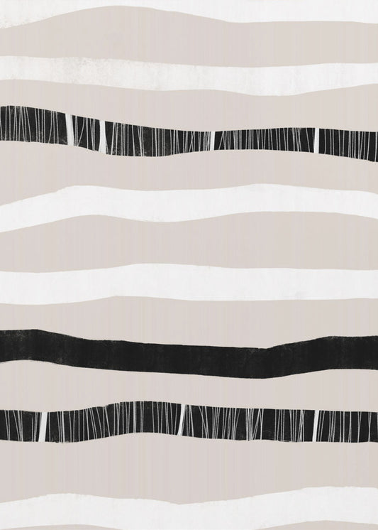 Monochrome Wellen | Leinwand
