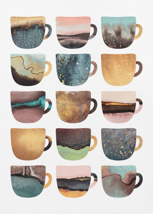 Erdige Kaffeetassen | Leinwand
