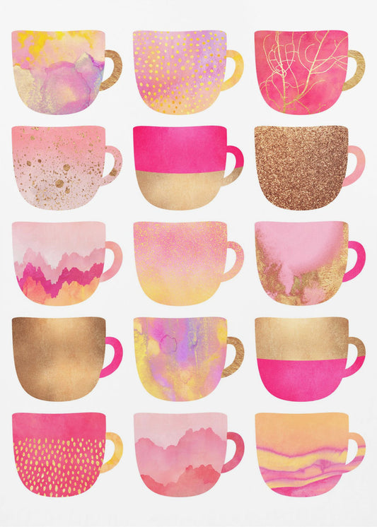 Hübsche rosa Kaffeetassen | Leinwand