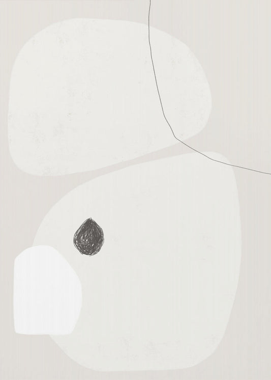 Minimalistische geometrische Formen in Beige und Weiß | Leinwand