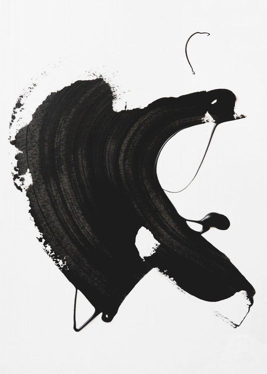 Schwarzer abstrakter Strich | Poster