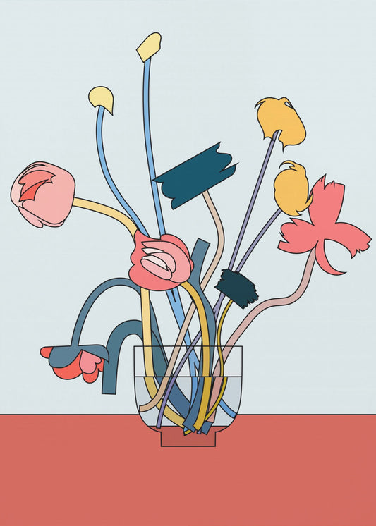Blumen in einer Glasvase | Poster
