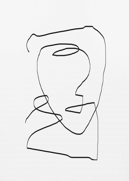 Wunderliches Liniengesicht | Leinwand