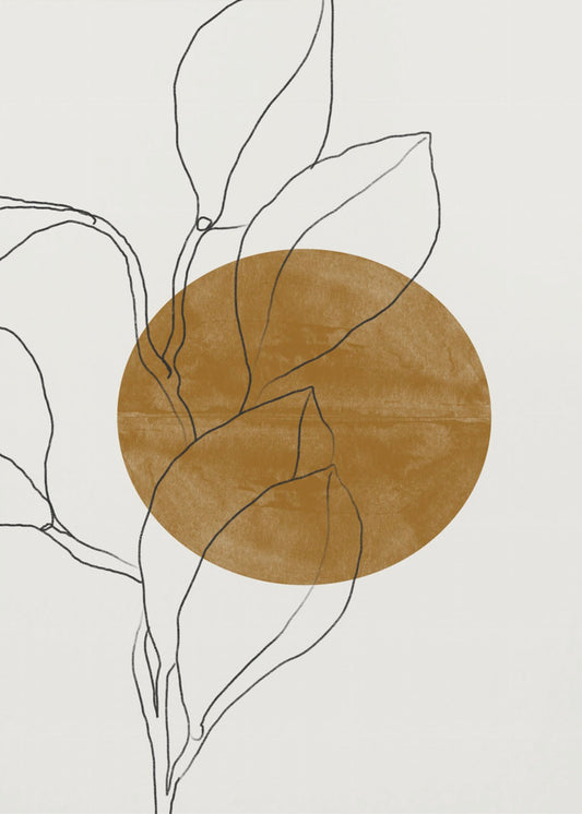 Linie Blatt Harmonie | Leinwand