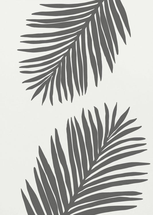 PALM LEAF 12 GRAPHITGRAU | Leinwand