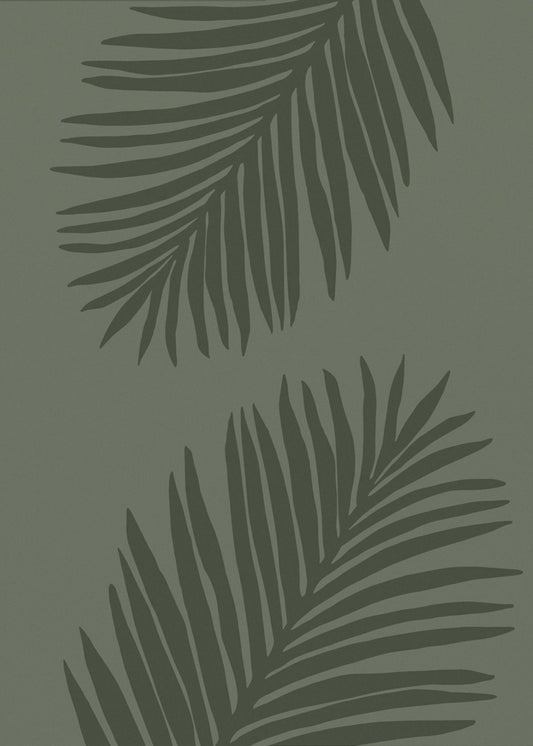 PALMBLATT 05 GANZ GRÜN | Leinwand
