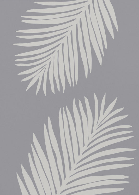 PALMBLATT 03 MITTELGRAU | Leinwand