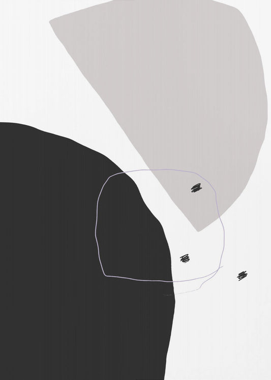 Kräftige schwarze und graue Formen | Leinwand