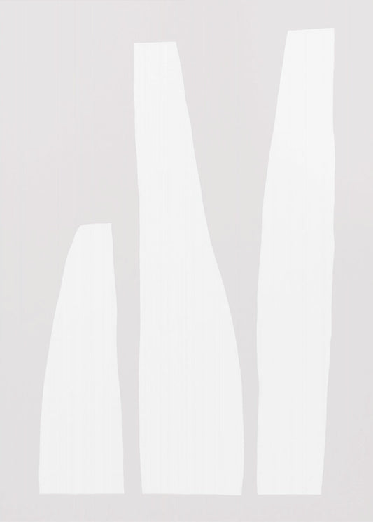 Minimalistische weiße Formen | Leinwand