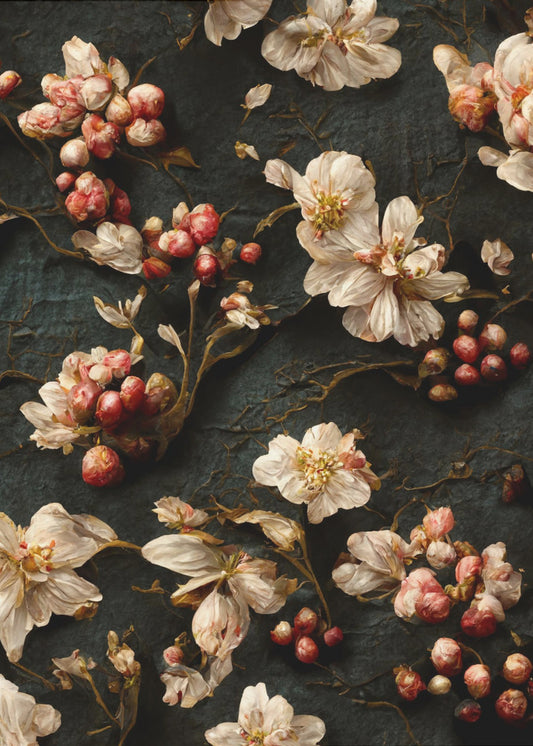 Blütenblätter und Beeren | Leinwand