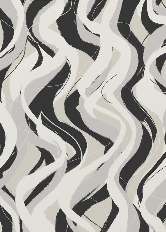 Curved Monochrome Waves | Poster