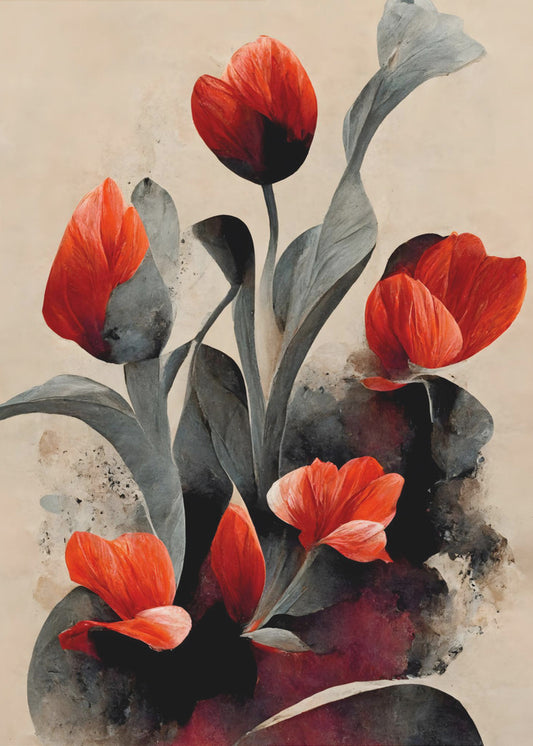 Crimson Blossoms | Canvas