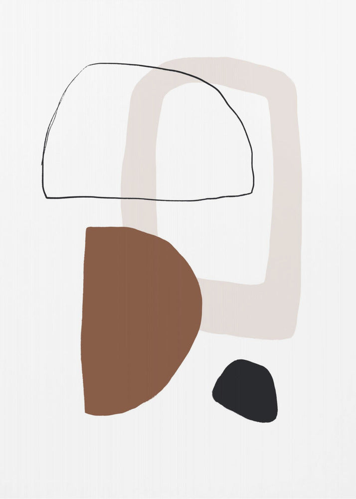 Minimalist Geometric Shapes in Earthy Tones | Canvas