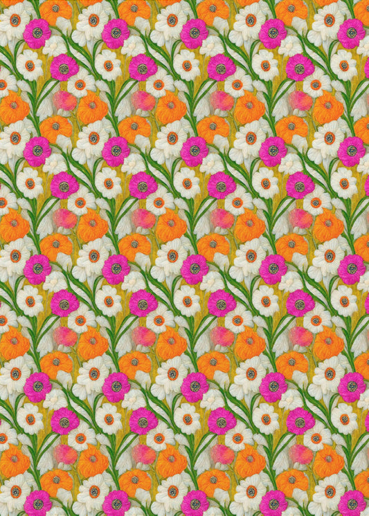 Florale Harmonie-Steppdecke | Poster