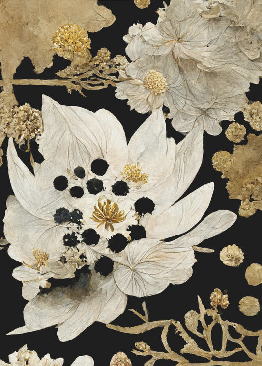 Goldene Blütenblattblüte | Poster