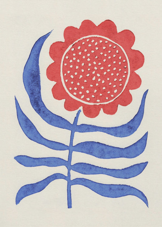 Rote Blume / Linoldruck | Poster