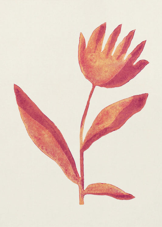 Linolschnitt Blume / Viva Magenta | Poster