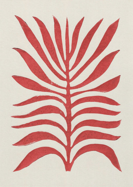 Roter Zweig / Linoldruck | Poster