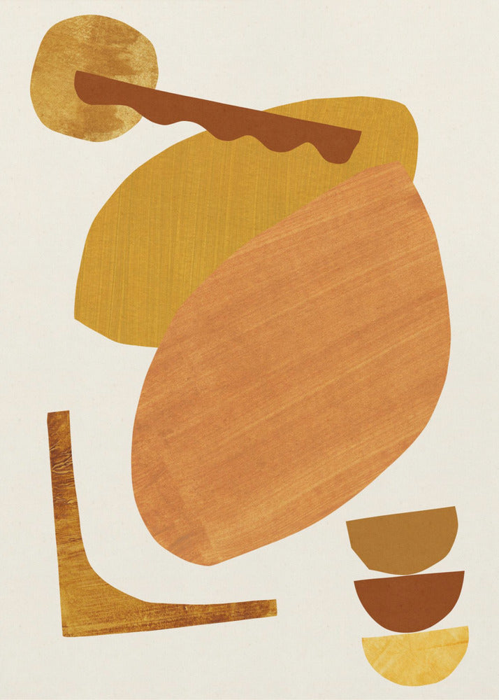 Abstrakte Collage mit warmen Formen | Poster