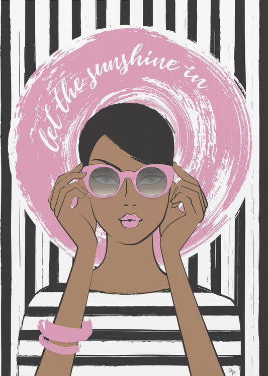 Frau mit rosa Sonnenbrille | Poster