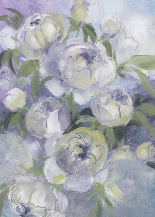 Sady painterly florals in violet | Poster