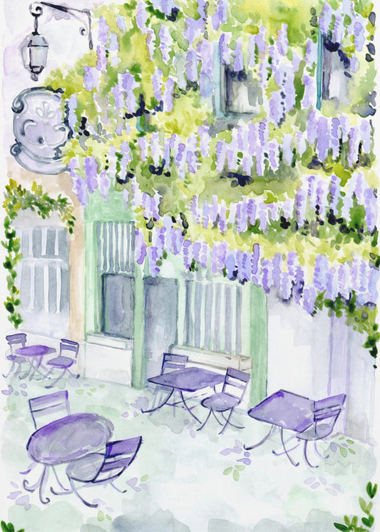 Naives Pariser Café | Leinwand