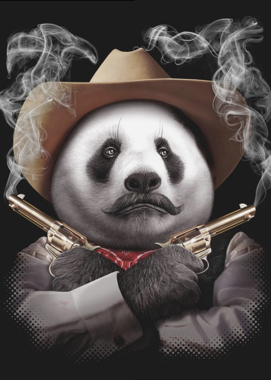 Panda Crossgun | Leinwand