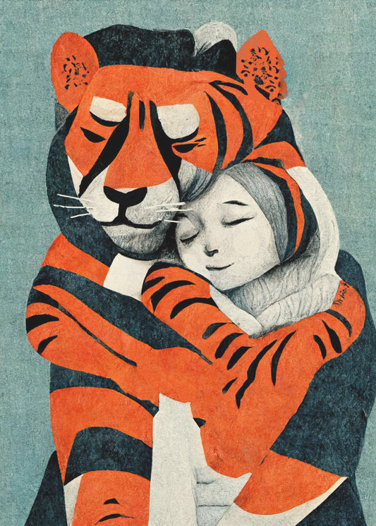 Tigerumarmung | Leinwand