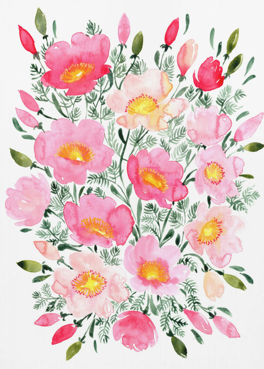 Winterlynn Blumenstrauß in Rosa | Leinwand