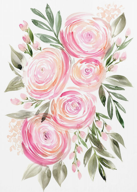 Begonie rosa Ranunkeln Strauß | Leinwand