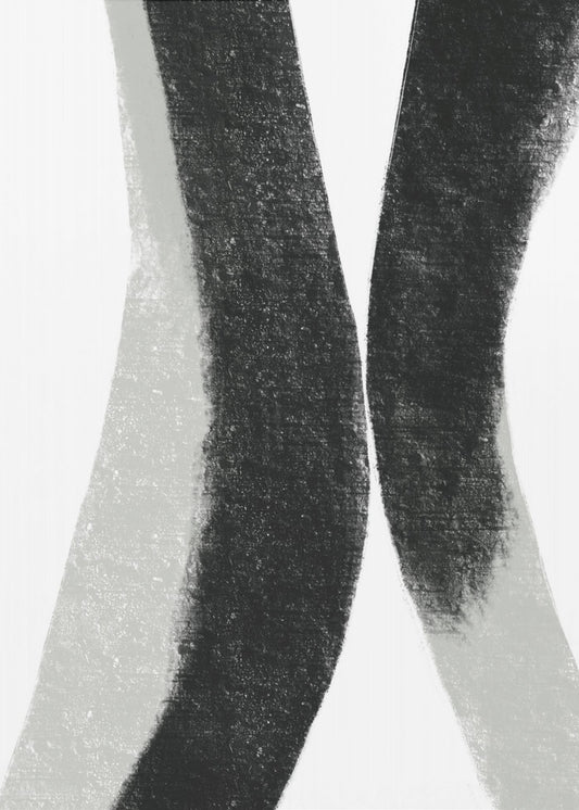 Black And Grey Strokes On A White Background | Poster