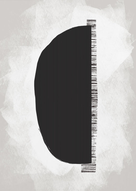Black Shape Against A Textured White Background | Poster
