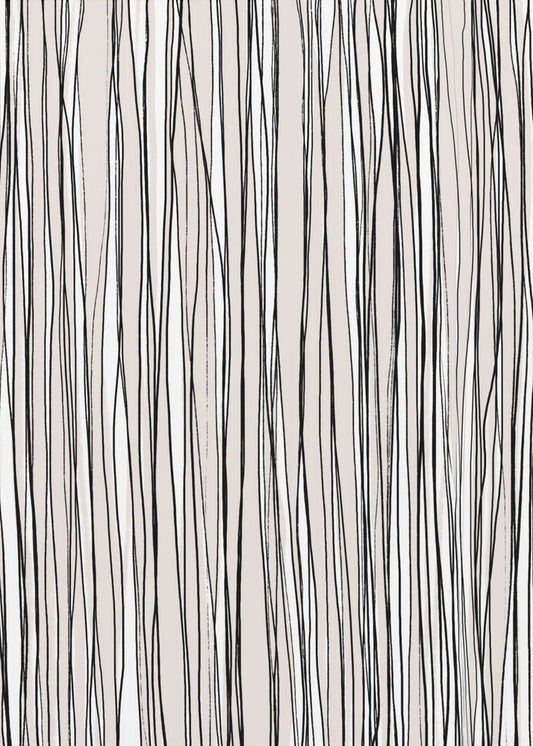 Schwarz auf beigen Linien | Leinwand