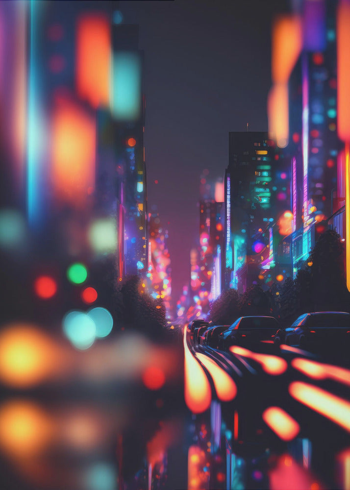 Neon-Traumlandschaft | Leinwand