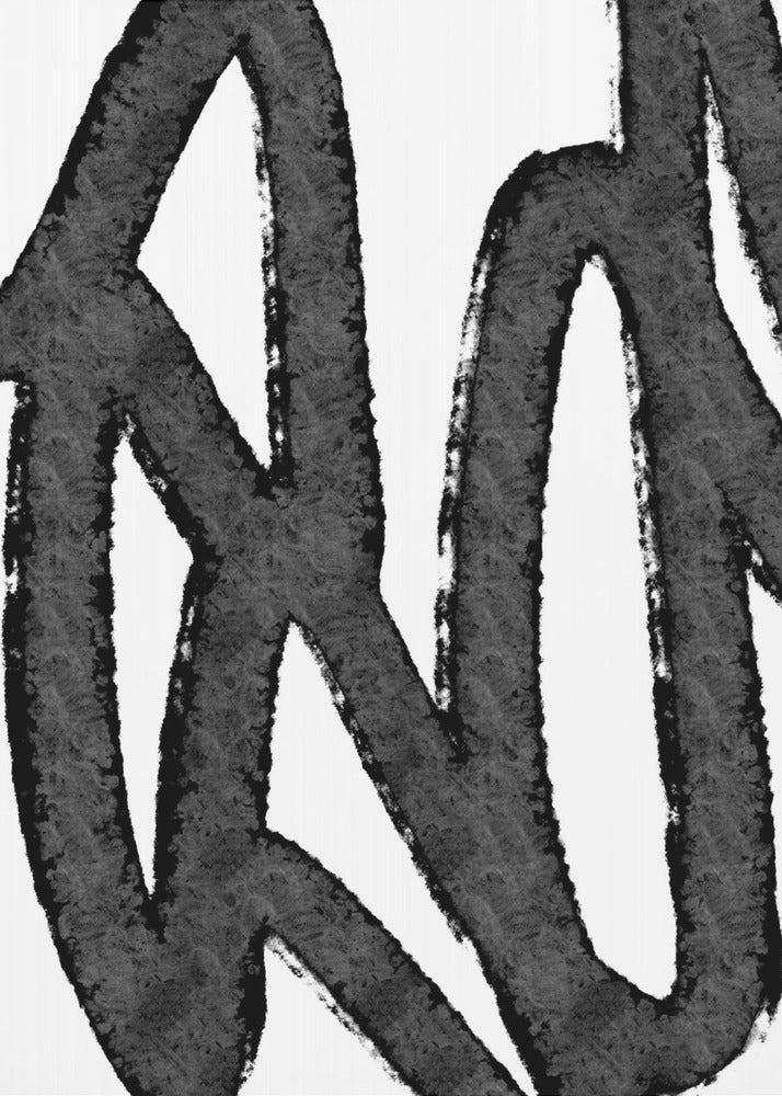 Schwarze Pinselstriche auf weißem Hintergrund | Leinwand