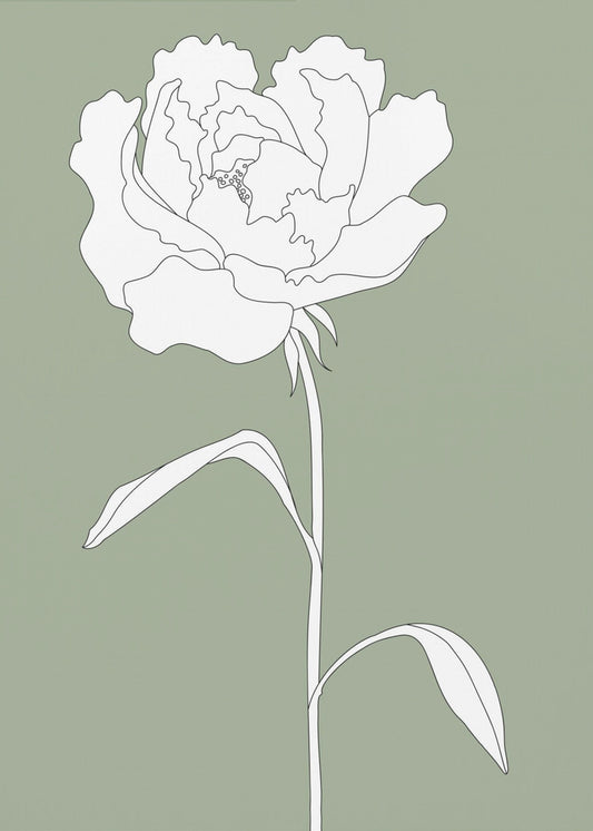 Rose in Grün | Leinwand