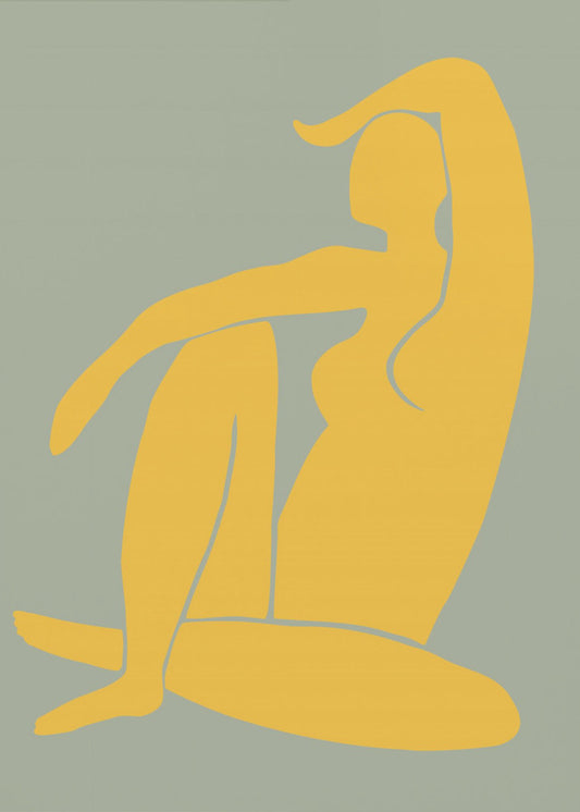 Figur Grün und Gelb Matisse Stil | Poster
