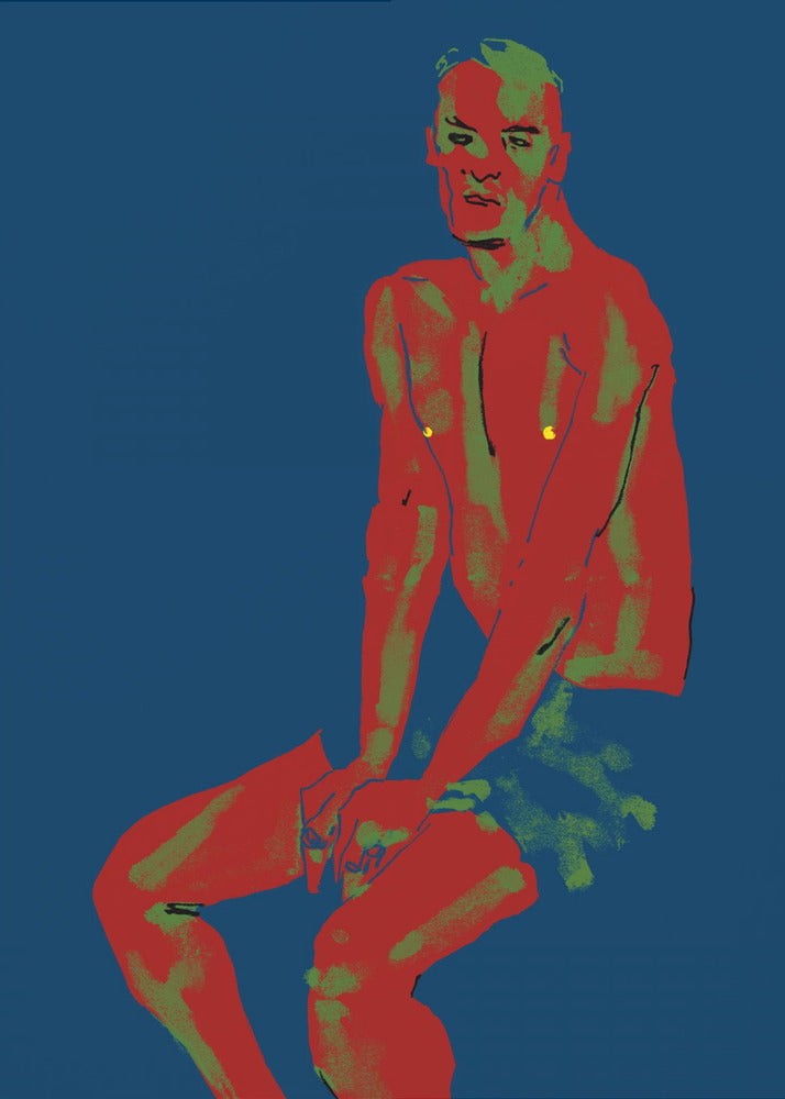 Ein Mann posiert blau | Poster
