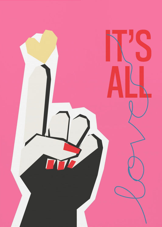 It's All Love Hand Pink | Canvas