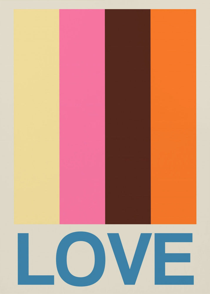 Retro Streifen LIEBE Sommerfrüchte | Poster