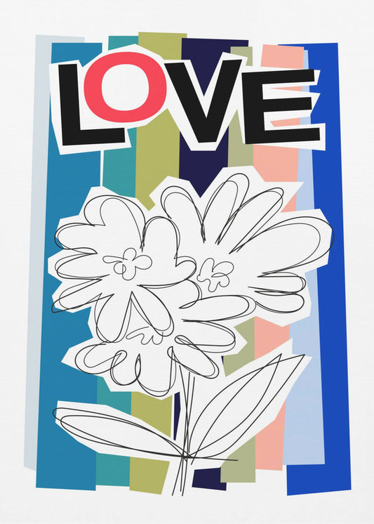 Scribble Flower Blue | Canvas