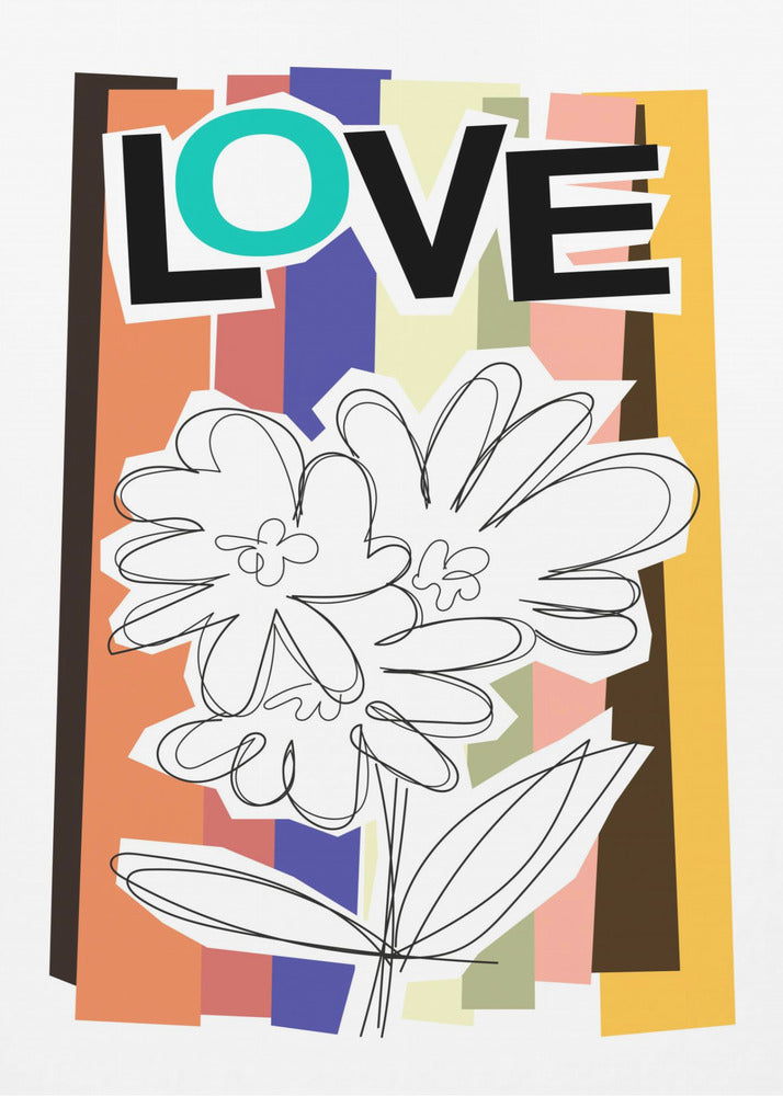Verblasste Kritzelblume | Poster
