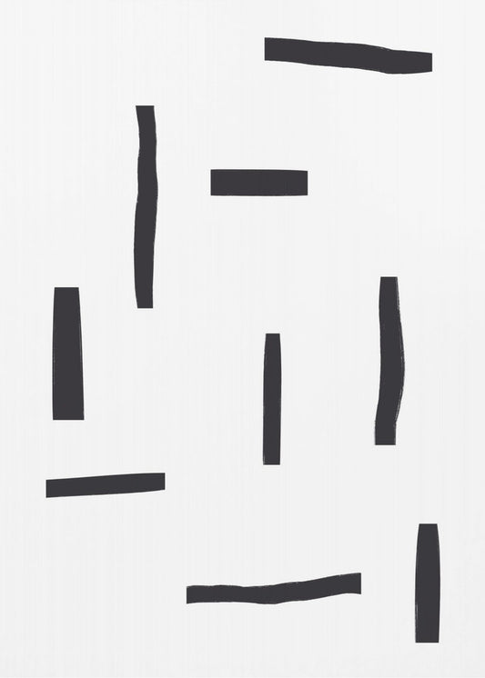 Schwarze Linien auf weißem Hintergrund | Leinwand
