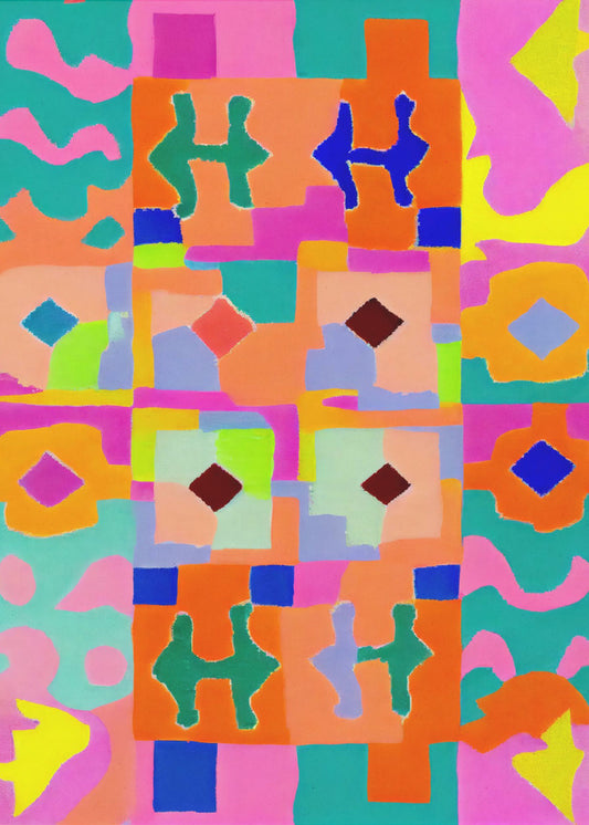 Lebendiger geometrischer Wandteppich | Poster