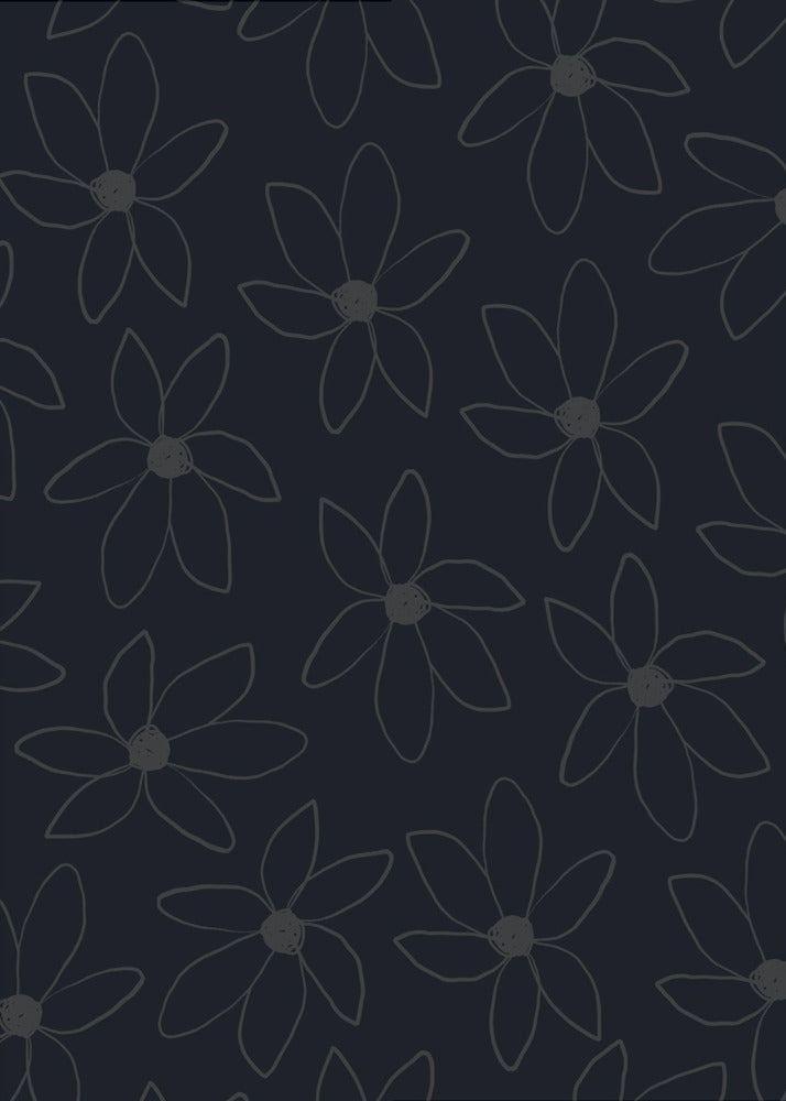 Schwarze luftige Blumen | Leinwand