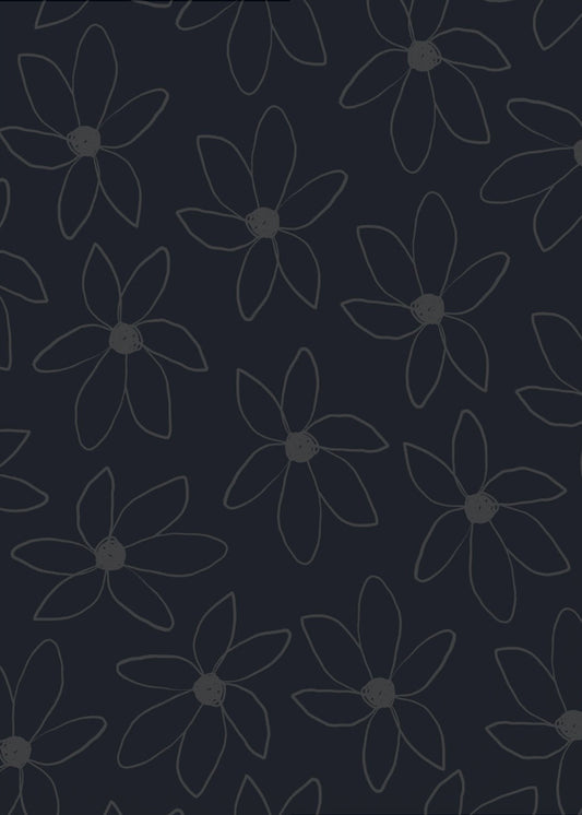 Schwarze luftige Blumen | Leinwand