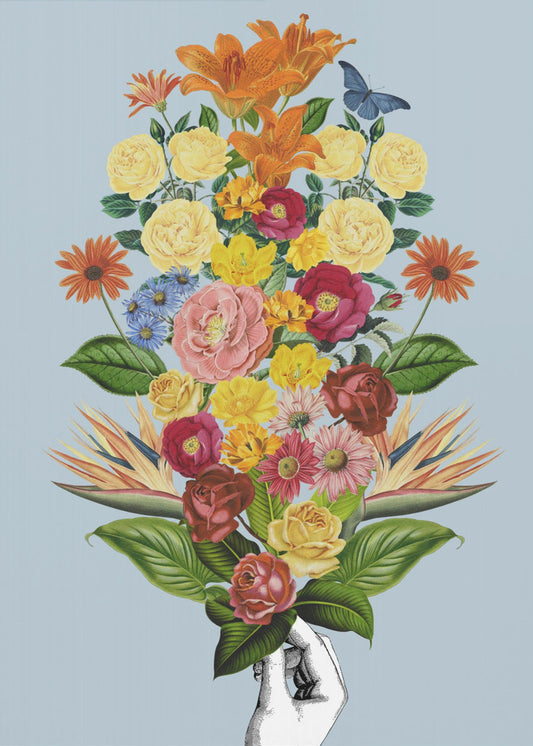 Botanischer blauer Blumenstrauß | Poster
