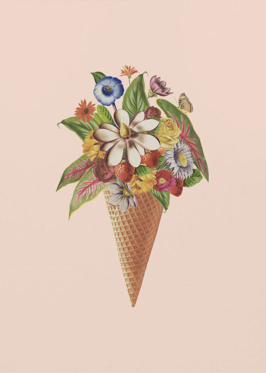 Botanisches rosa Eis | Leinwand