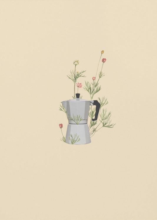 Floraler Moka Express | Leinwand