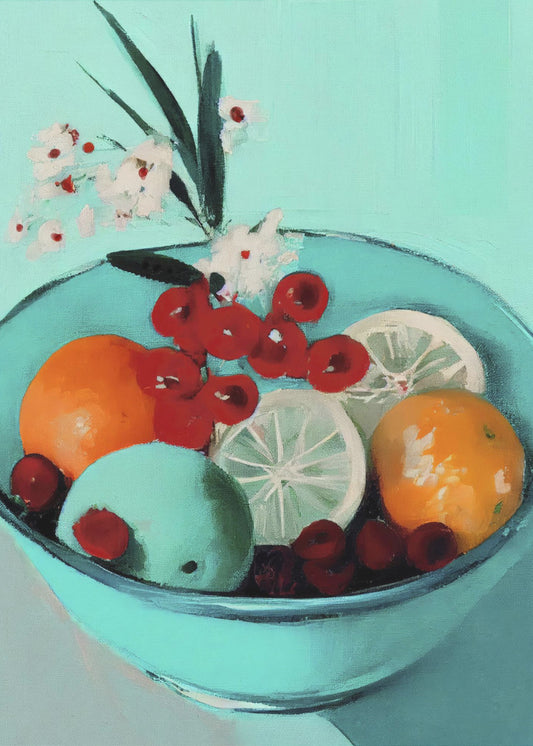 Lebendige Obstschale | Leinwand